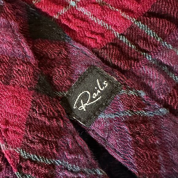 Rails Brady Button Down Shirt Mulberry Teal Blue M - Picture 7 of 12